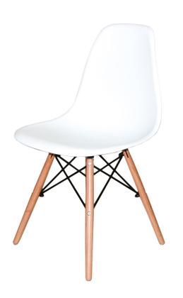 Imagem de Kit 8 Cadeiras Charles Eames Eiffel Branca Base Madeira Sala