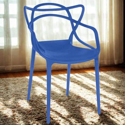 Imagem de Kit 8 Cadeiras de Jantar Allegra Prática Empilhável - Azul Petróleo
