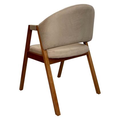 Imagem de Kit 8 Cadeiras de Jantar Madeira Maciça Amêndoa Ravena Estofada Suede Bege CCS