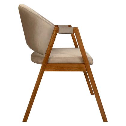 Imagem de Kit 8 Cadeiras de Jantar Madeira Maciça Amêndoa Ravena Estofada Suede Bege CCS