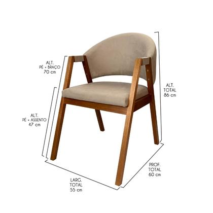 Imagem de Kit 8 Cadeiras de Jantar Madeira Maciça Amêndoa Ravena Estofada Suede Bege CCS