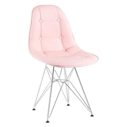 Imagem de Kit 8 cadeiras estofadas Charles Eames Eiffel Botonê com pés de metal cromado