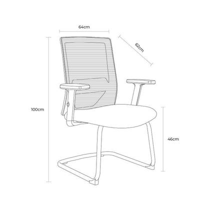 Imagem de Kit 8 Cadeiras Interlocutor Office Chicago Fixa