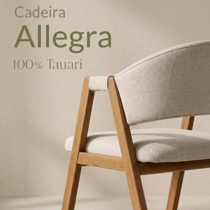 Imagem de Kit 8 Cadeiras Jantar Allegra Moderna 100% Tauari Linha Alta Cor:Linho Bege