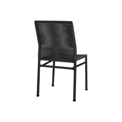 Imagem de Kit 8 Cadeiras Lari Empilhavel em Aluminio e Corda Nautica Preto