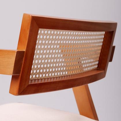 Imagem de Kit 8 Cadeiras Madeira Maciça, Rattan de Fibra 100% Natural e Estofada Verona Espresso Móveis