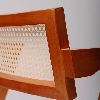 Imagem de Kit 8 Cadeiras Madeira Maciça, Rattan de Fibra 100% Natural e Estofada Verona Espresso Móveis