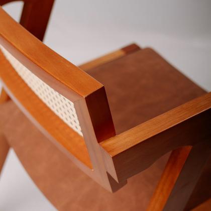 Imagem de Kit 8 Cadeiras Madeira Maciça, Rattan de Fibra 100% Natural e Estofada Verona Espresso Móveis