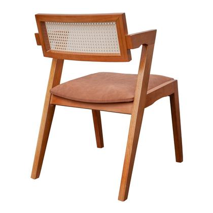 Imagem de Kit 8 Cadeiras Madeira Maciça, Rattan de Fibra 100% Natural e Estofada Verona Espresso Móveis