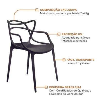 Imagem de Kit 8 Cadeiras para Sala de Jantar Allegra Preto