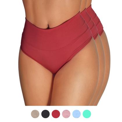 Imagem de Kit 8 Calcinha Feminina Cós Alto Duplo Forro Algodao Viére