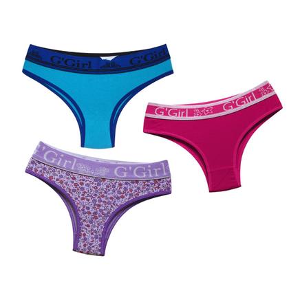 Imagem de Kit 8 Calcinhas De Algodão Femininas Confortáveis Básicas Com Cós