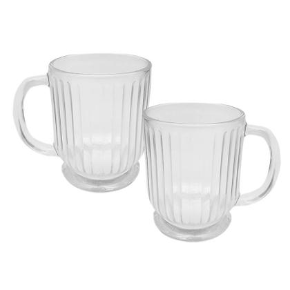 Imagem de Kit 8 Caneca Xicara De Vidro Canelada Grafiatto Chá Café 200ml