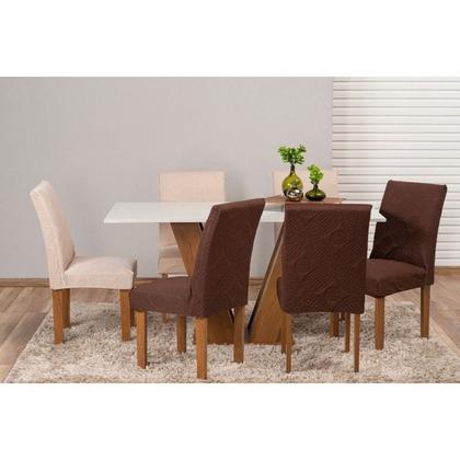 Imagem de Kit 8 Capa de Cadeira Mesa Jantar Matelada Tabaco Exclusivo