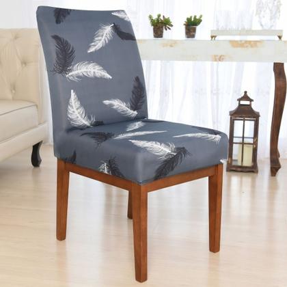 Imagem de Kit 8 Capa de Cadeira Sala Jantar Malha Elastex Modern Leaf Linda