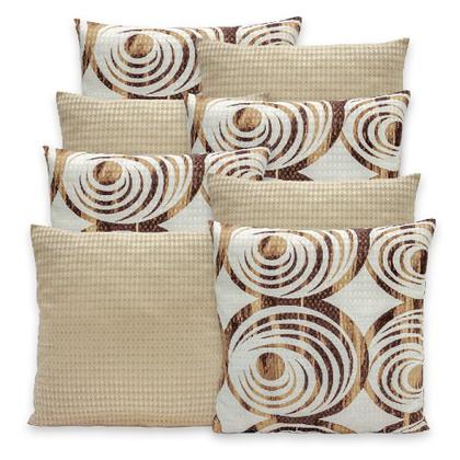 Imagem de Kit 8 Capas de Almofadas Estampadas PIQUET Favinho 40x40 C/ Zíper Decoração Luxo