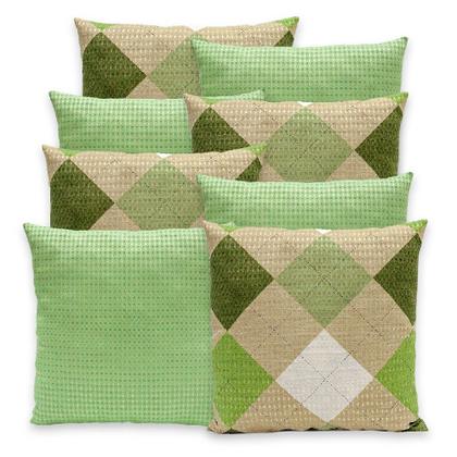 Imagem de Kit 8 Capas de Almofadas Estampadas PIQUET Favinho 40x40 C/ Zíper Decoração Luxo