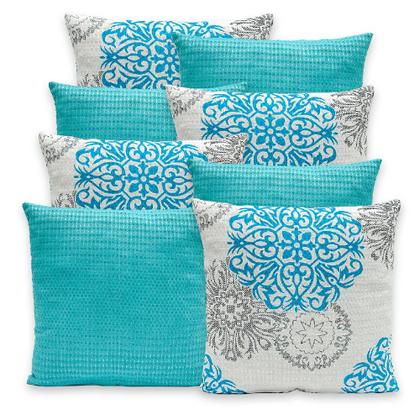 Imagem de Kit 8 Capas de Almofadas Estampadas PIQUET Favinho 40x40 C/ Zíper Decoração Luxo