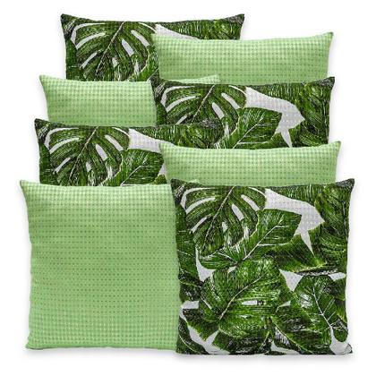 Imagem de Kit 8 Capas de Almofadas Estampadas PIQUET Favinho 40x40 C/ Zíper Decoração Luxo