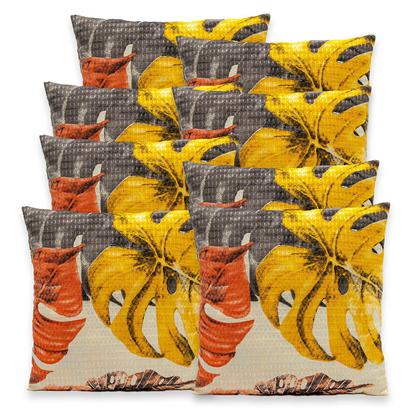 Imagem de Kit 8 Capas de Almofadas Estampadas PIQUET Favinho 40x40 C/ Zíper Decoração Luxo