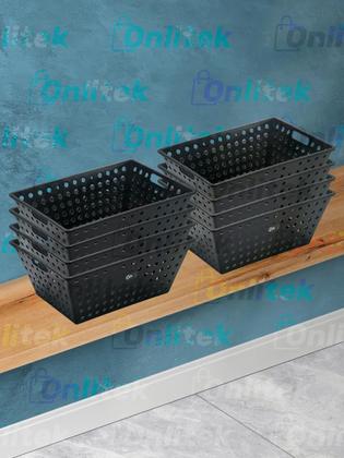 Imagem de Kit 8 Cestas Caixas Organizadoras Gg 39x30x17 Amazenamento