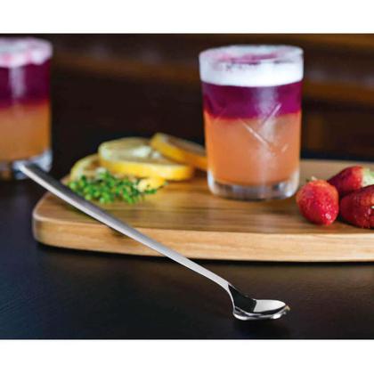 Imagem de Kit 8 Colheres Bailarinas Para Drinks Sucos Coquetéis 30cm Aço Inox Longas Tramontina
