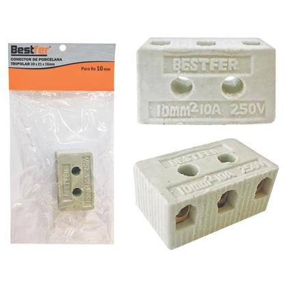 Imagem de Kit 8 Conectores Porcelana Tripolar Fio 10 E 16mm Chuveiro