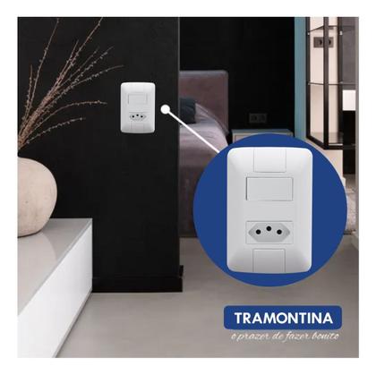 Imagem de Kit 8 Conjunto Interruptor Paralelo + Tomada 10a Tramontina