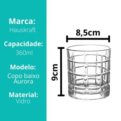 Imagem de Kit 8 Copos Baixo De Whisky Caipirinha Vidro Luxo Bebidas