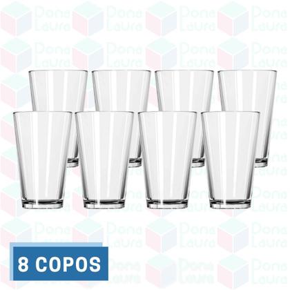 Imagem de Kit 8 Copos Londres Vidro Resistente 240ML Ideal Restaurante