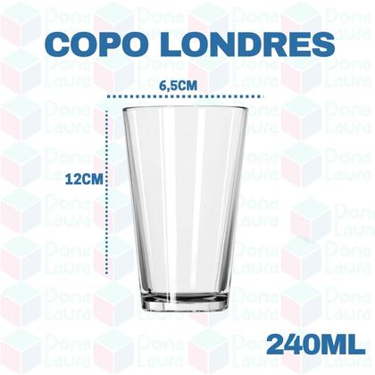 Imagem de Kit 8 Copos Londres Vidro Resistente 240ML Ideal Restaurante