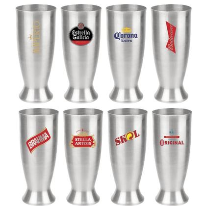 Imagem de Kit 8 Copos Munich Chopp Alumínio 290Ml Tulipa Cerveja