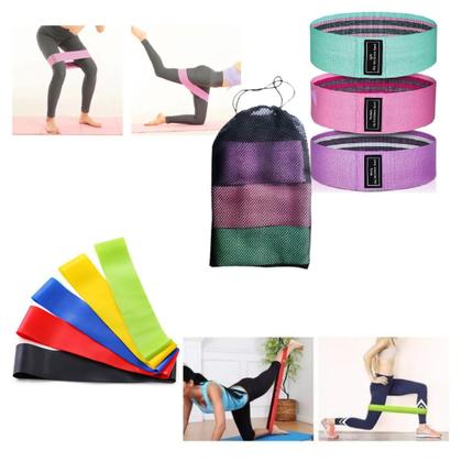 Imagem de Kit 8 Elásticos Faixas De Resistência E Mini Band Exercícios