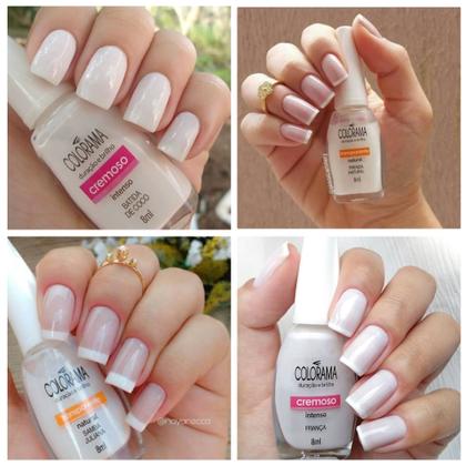 Imagem de Kit 8 Esmaltes Colorama Tons Brancos Francesinha