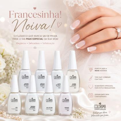 Imagem de Kit 8 Esmaltes Colorama Tons Brancos Francesinha