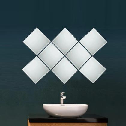 Imagem de Kit 8 Espelho Bisote 20x20 Decoração Sala Quarto Escritorio