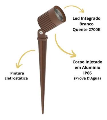 Kit 8 Espeto Jardim Refletor 6w 2700k Interlight 3026 Bivolt Imagem de Kit 8 Espeto Jardim Refletor 6w 2700k Interlight 3026 Bivolt