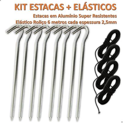 Imagem de KIT 8 ESTACAS (MOD101330) + 4 Elásticos para varetas