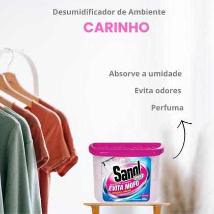 Imagem de Kit 8 Evita Mofo Desumidificador para Casa Sanol 100g