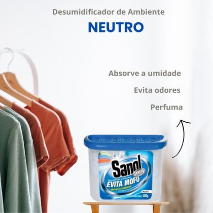 Imagem de Kit 8 Evita Mofo Desumidificador para Casa Sanol 100g