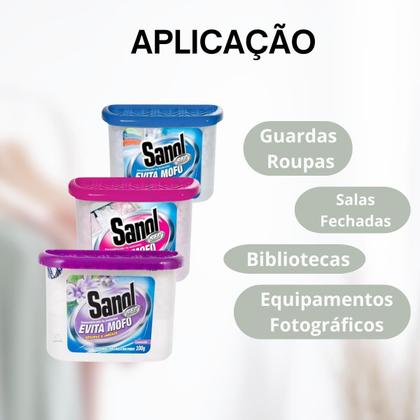 Imagem de Kit 8 Evita Mofo Desumidificador para Casa Sanol 100g