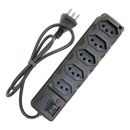 Imagem de Kit 8 Filtro de Linha 5 Tomadas Régua de Tomada com Fusível Extensão Elétrica Bivolt Tripolar