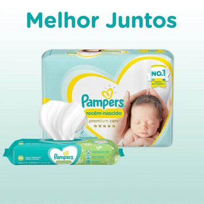 Imagem de Kit 8 Fralda Descartável Pampers Premium Care Recém-Nascido RN+ 160 Tiras