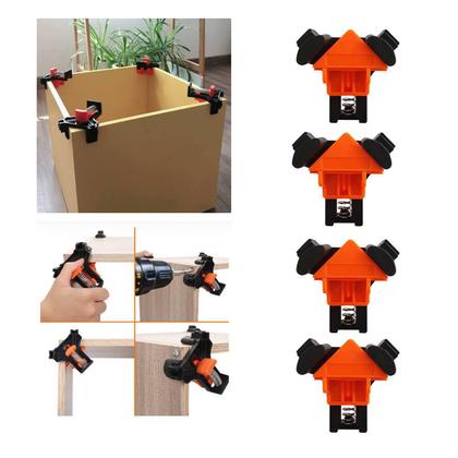 Imagem de Kit 8 Grampos De Canto Aperto Angular Marcenaria 90 Graus