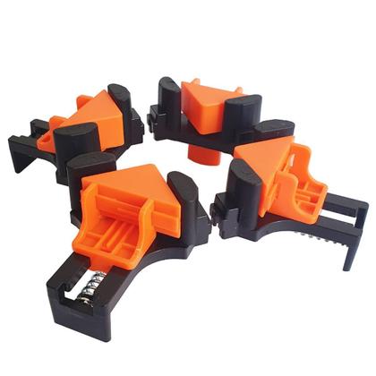 Imagem de Kit 8 Grampos De Canto Aperto Angular Marcenaria 90 Graus