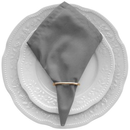 Imagem de Kit 8 Guardanapos 30cm X 30cm Com Anel Tecido Percal 180 Fios Mesa Posta