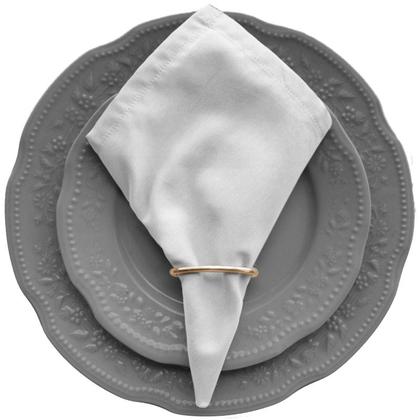Imagem de Kit 8 Guardanapos de Mesa Posta 40cm X 40cm Com Anéis Tecido Percal 180 Fios