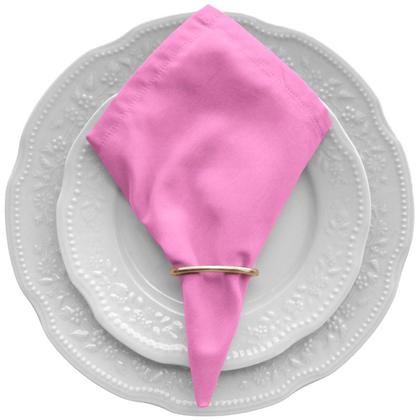 Imagem de Kit 8 Guardanapos de Mesa Posta 40cm X 40cm Com Anéis Tecido Percal 180 Fios