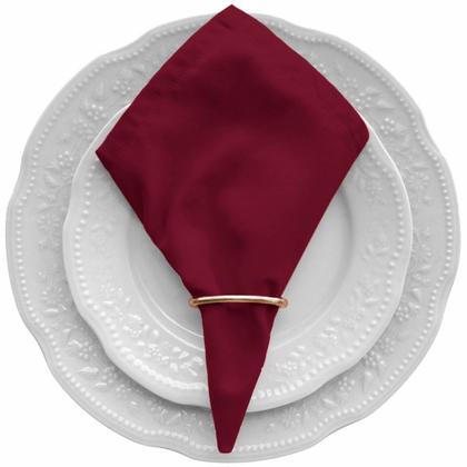 Imagem de Kit 8 Guardanapos de Mesa Posta 40cm X 40cm Com Anéis Tecido Percal 180 Fios