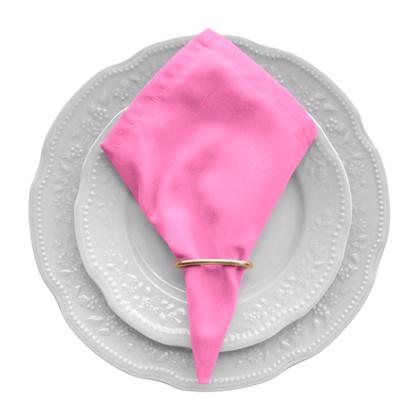 Imagem de Kit 8 Guardanapos de Mesa Posta 40cm X 40cm Com Anéis Tecido Percal 180 Fios